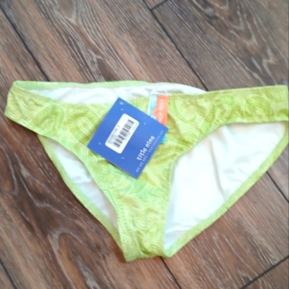Title Nine Green Paisley Print Bikini Bottom Women's Size Large - Picture 1 of 2
